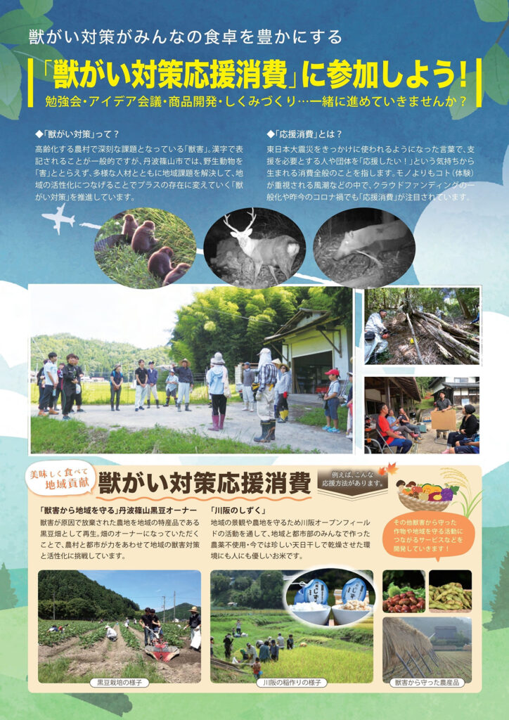 丹波篠山市と「里地里山問題研究所」の獣害対策の啓発資料
